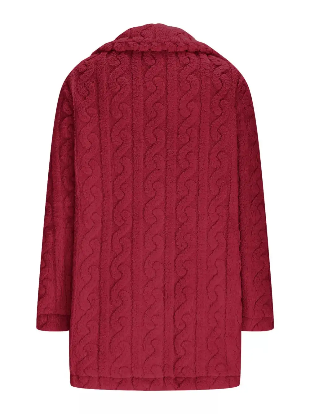 Double-breasted Fleece Longline Coat