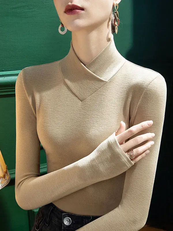 Long Sleeve Slim Fit V-Neck T-Shirt