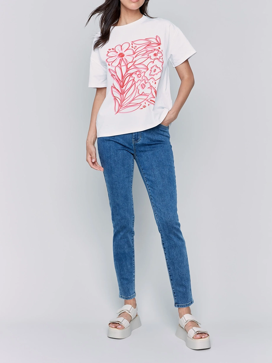 Fashionable Cute Cartoon Cotton Ladies Short Sleeves