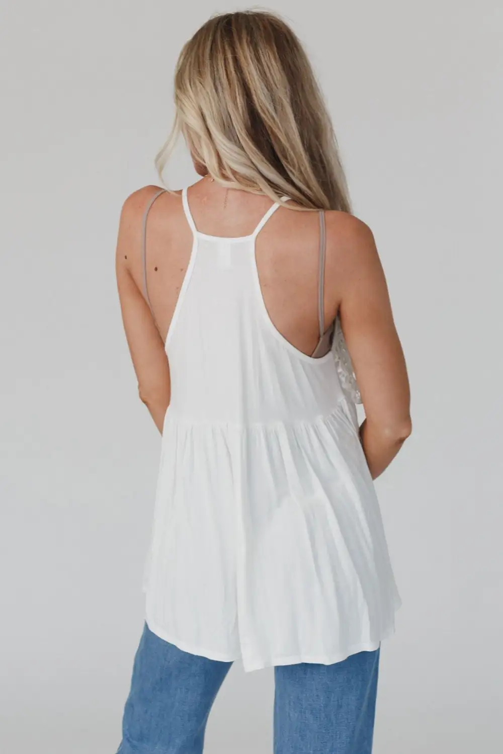 Lace Splicing Flowy Tank Top