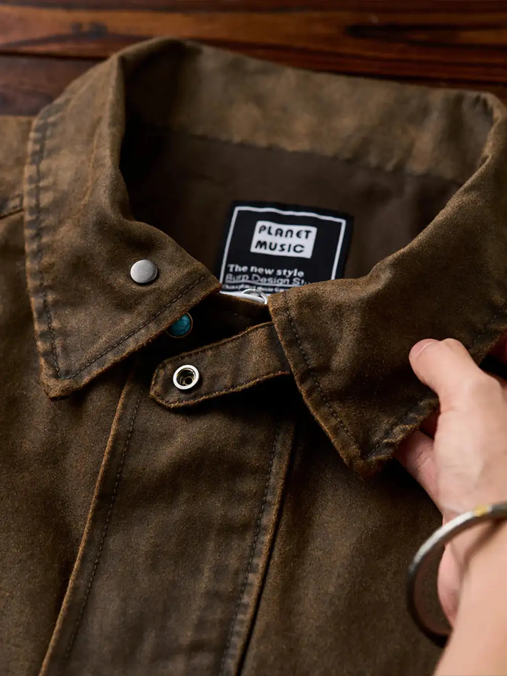 Men's Suede Texture Button Front Work Jacket
