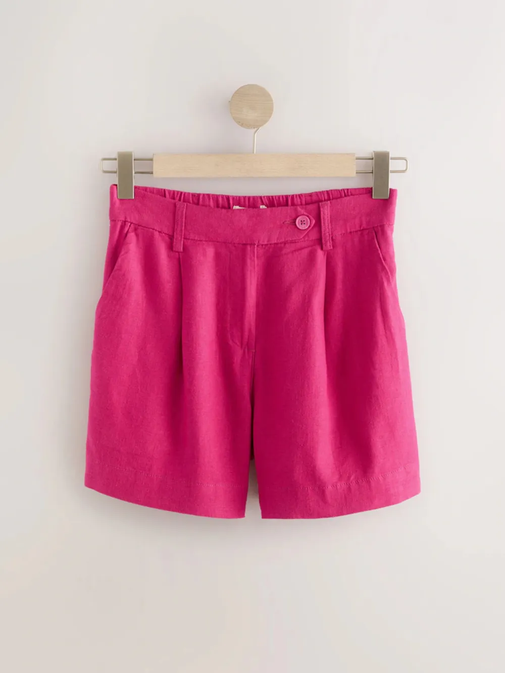 Simple Versatile Breathable Solid Color Linen Blend Shorts