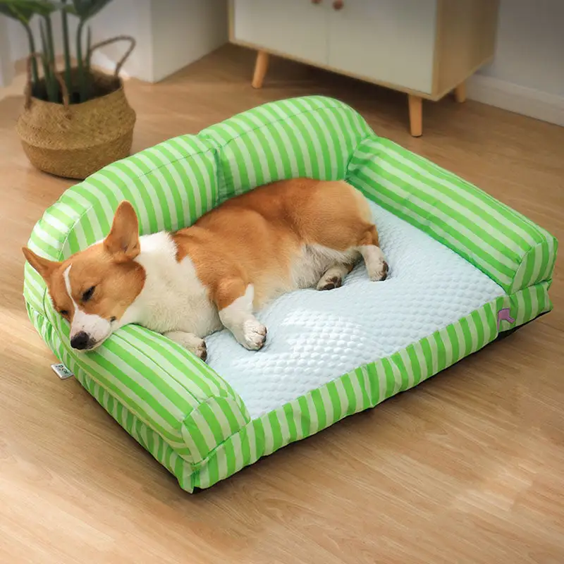 Stripe Pet Cooling Bed Dog Sofa Bed