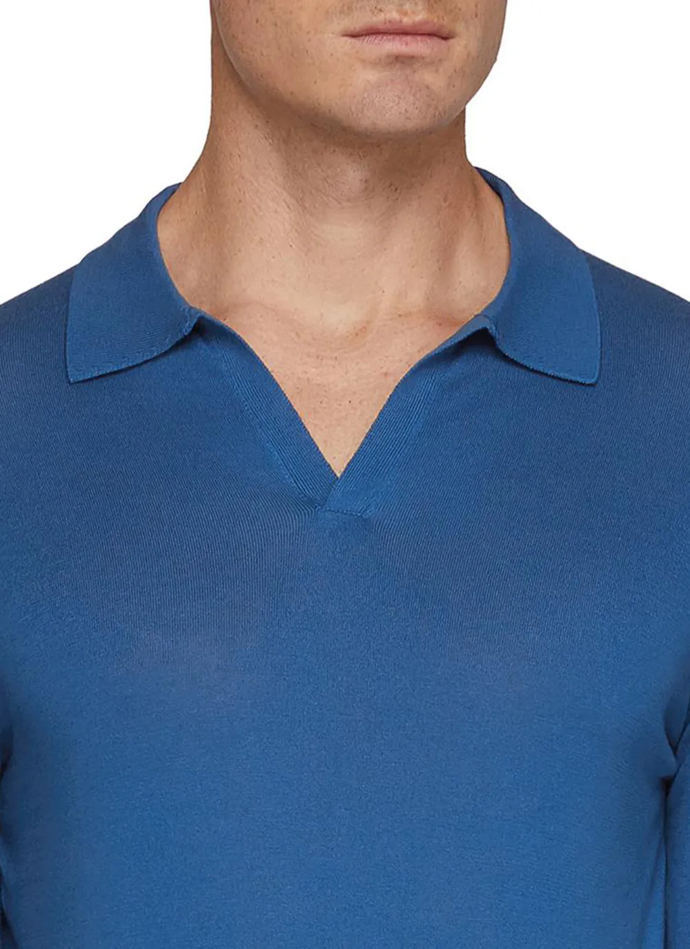 Soft And Comfortable Skinny Blue Polo Shirt
