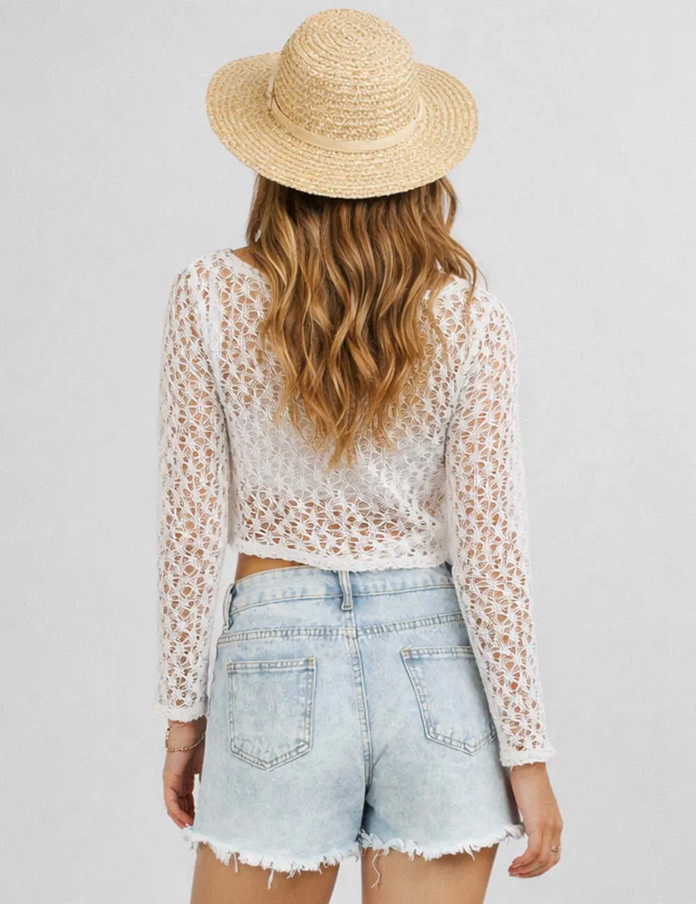 Distressed Raw Edge Hem Denim Shorts