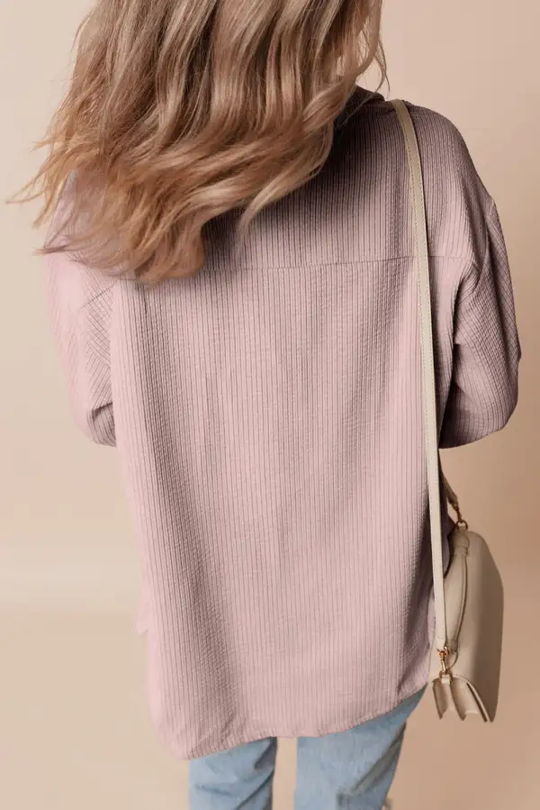 Corduroy Flap Pocket Button-Up Shirt Jacket
