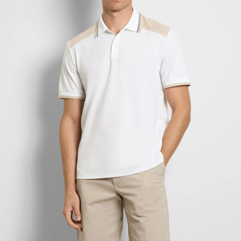 Contrast Panel Short Sleeve Polo Shirt