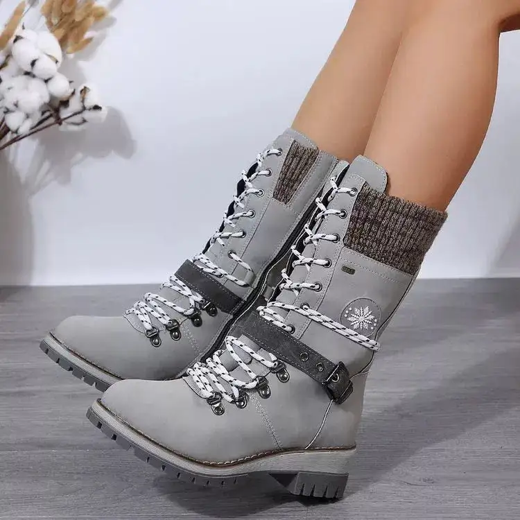 Modern Refined Lace-Up Block Heel Boots