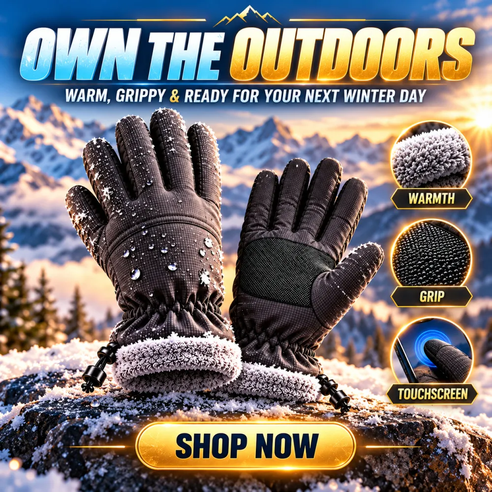 Unisex Winter Waterproof Ski Gloves - Windproof, Touchscreen Compatible, Waterproof Insert, Standard Fit, Minimalist Design for Skiing, Cycling & Daily Wear