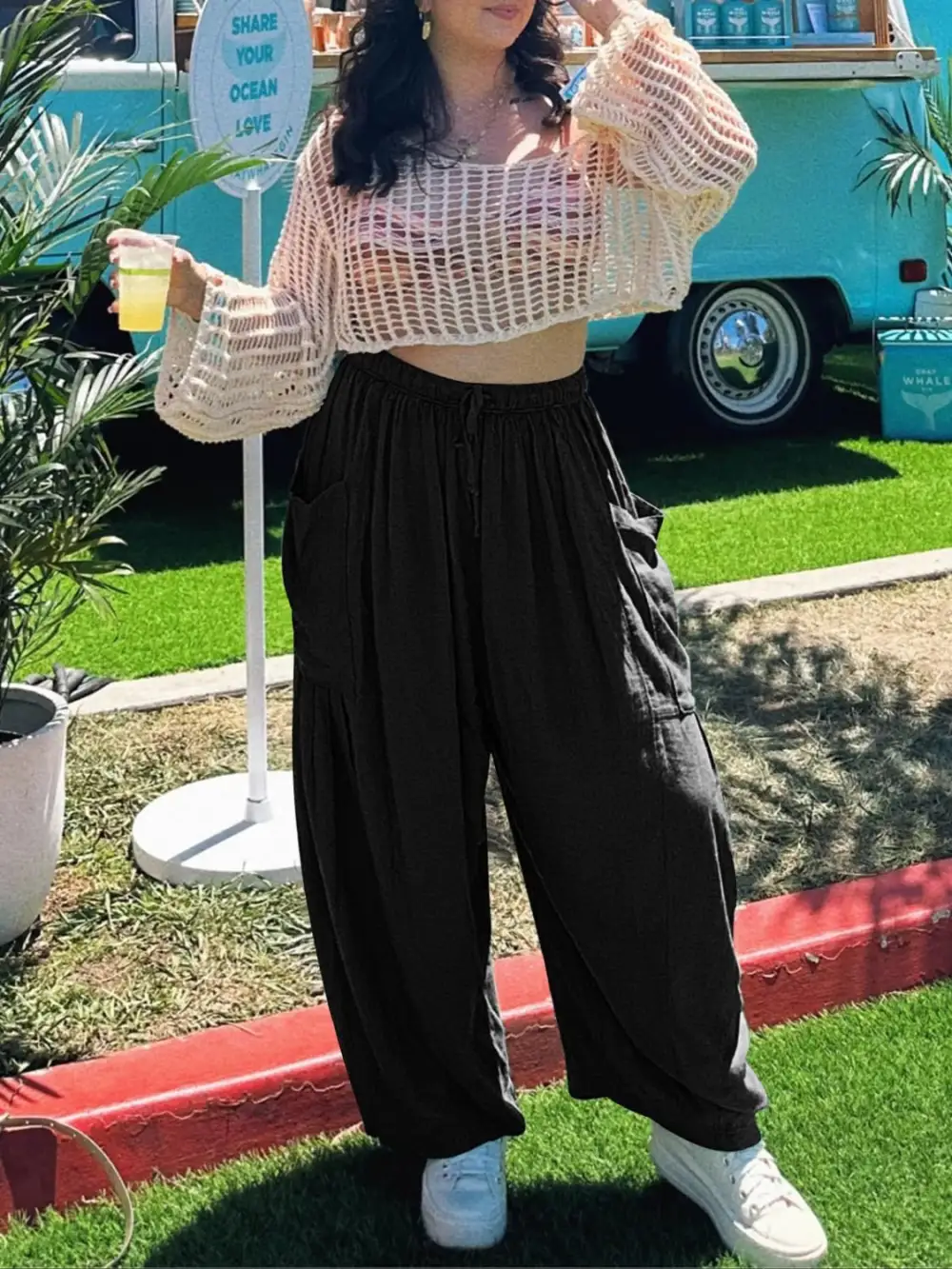 Full Size Drawstring Pants With Pocket Plus Size