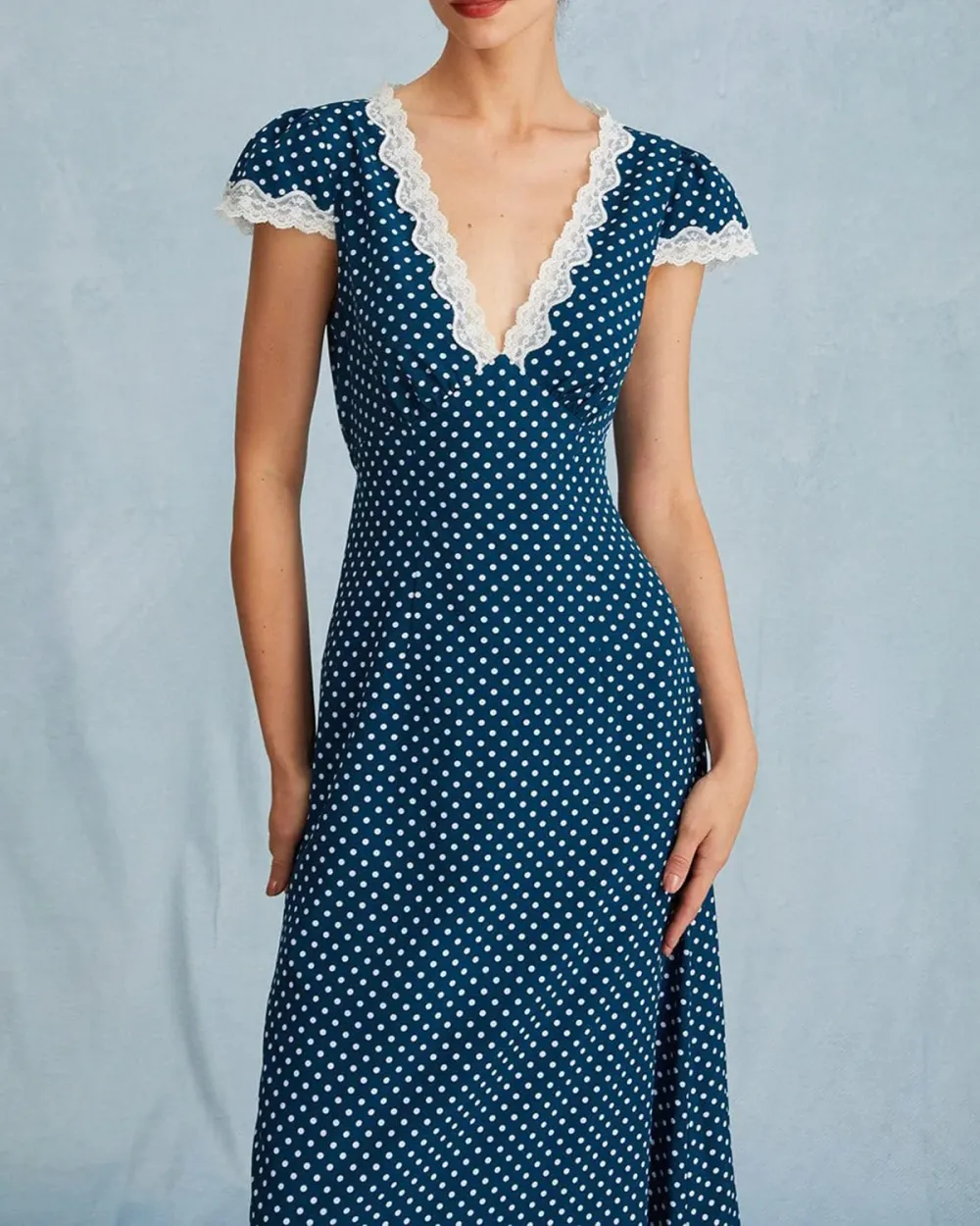Polyester Satin Blue Dress