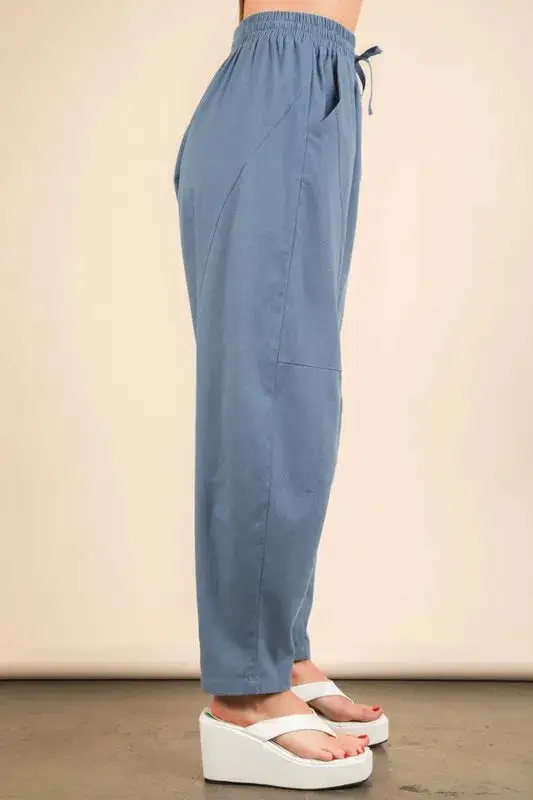 Solid Barrel Comfy Woven Pants