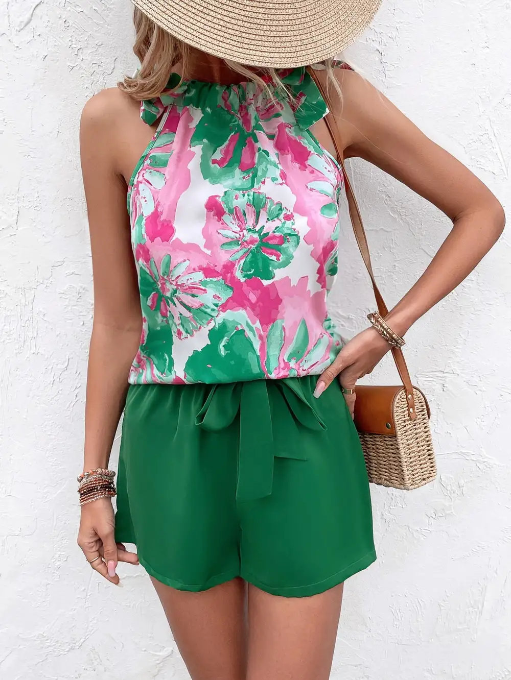 Tied Round Neck Tank Top