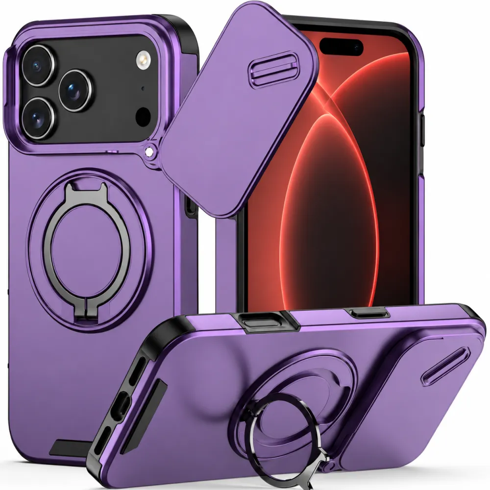 For iPhone 18 Pro Max LINK Phone Case Apple 15 Pro Sliding Window Stand Shockproof Protective Cover