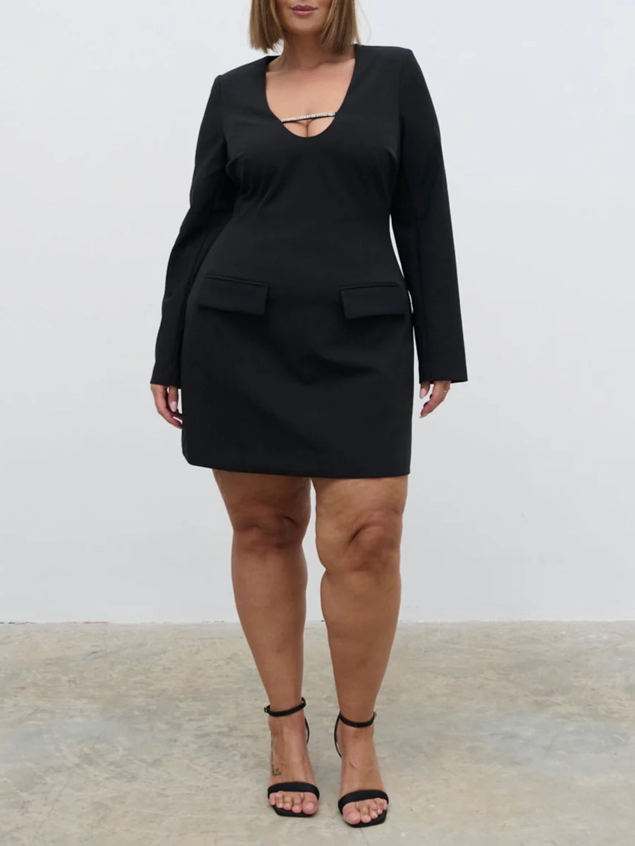 Embellished Trim Mini Dress Curve