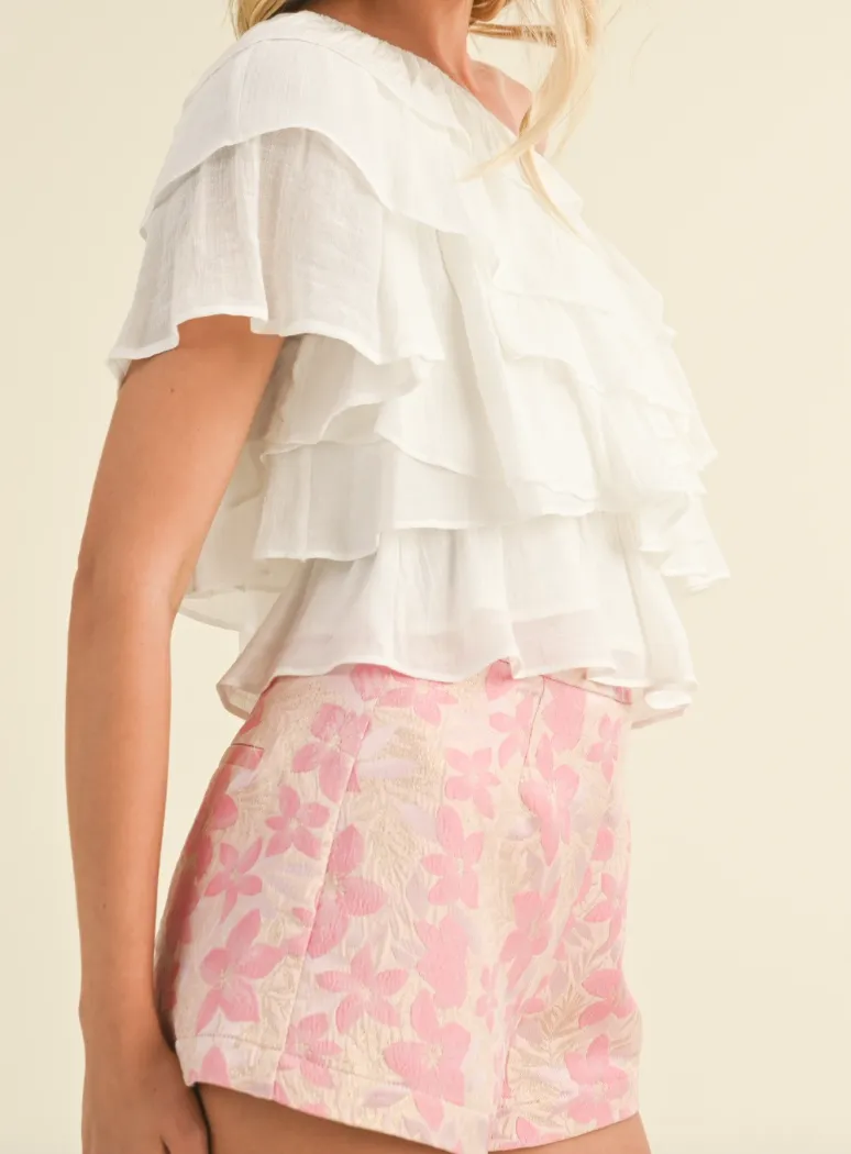 Tiered Ruffle One Top