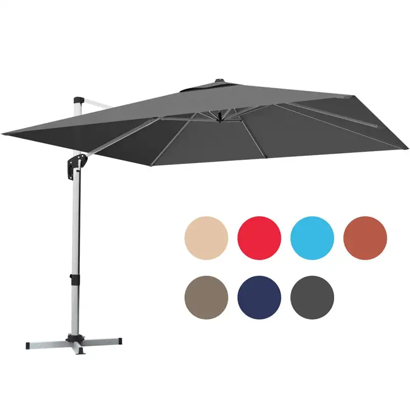 10 Ft Square Offset Patio Cantilever Umbrella with 360 Degree Tilt