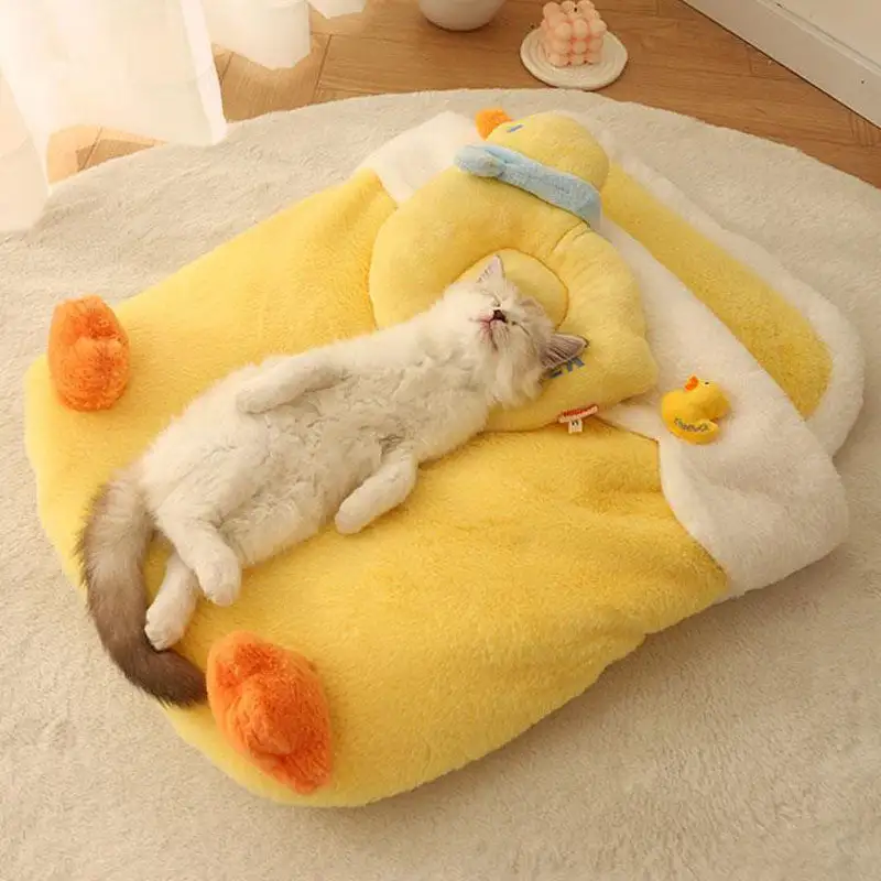 Adorable Yellow Duck Pet Sleeping Bag Cat Mat