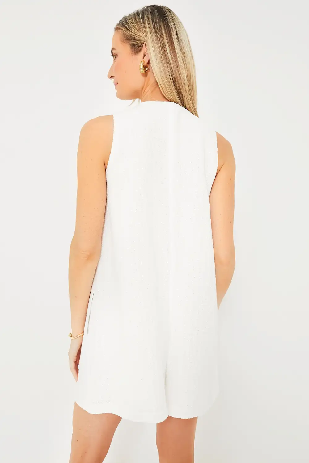 White Textured Myla Romper