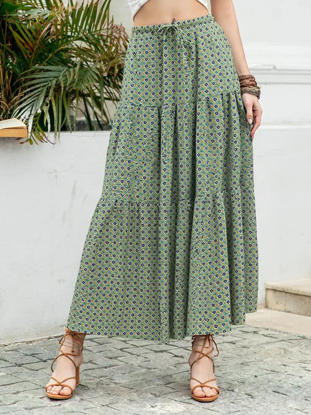 Tiered Boho Maxi Skirt