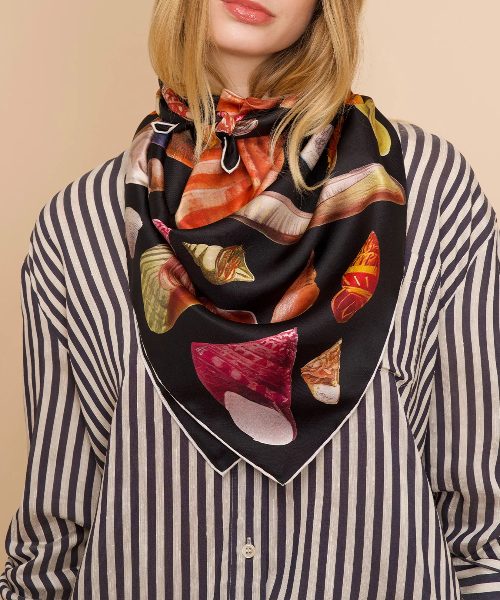 Sea Treasures Casual Style Silk Square Scarf