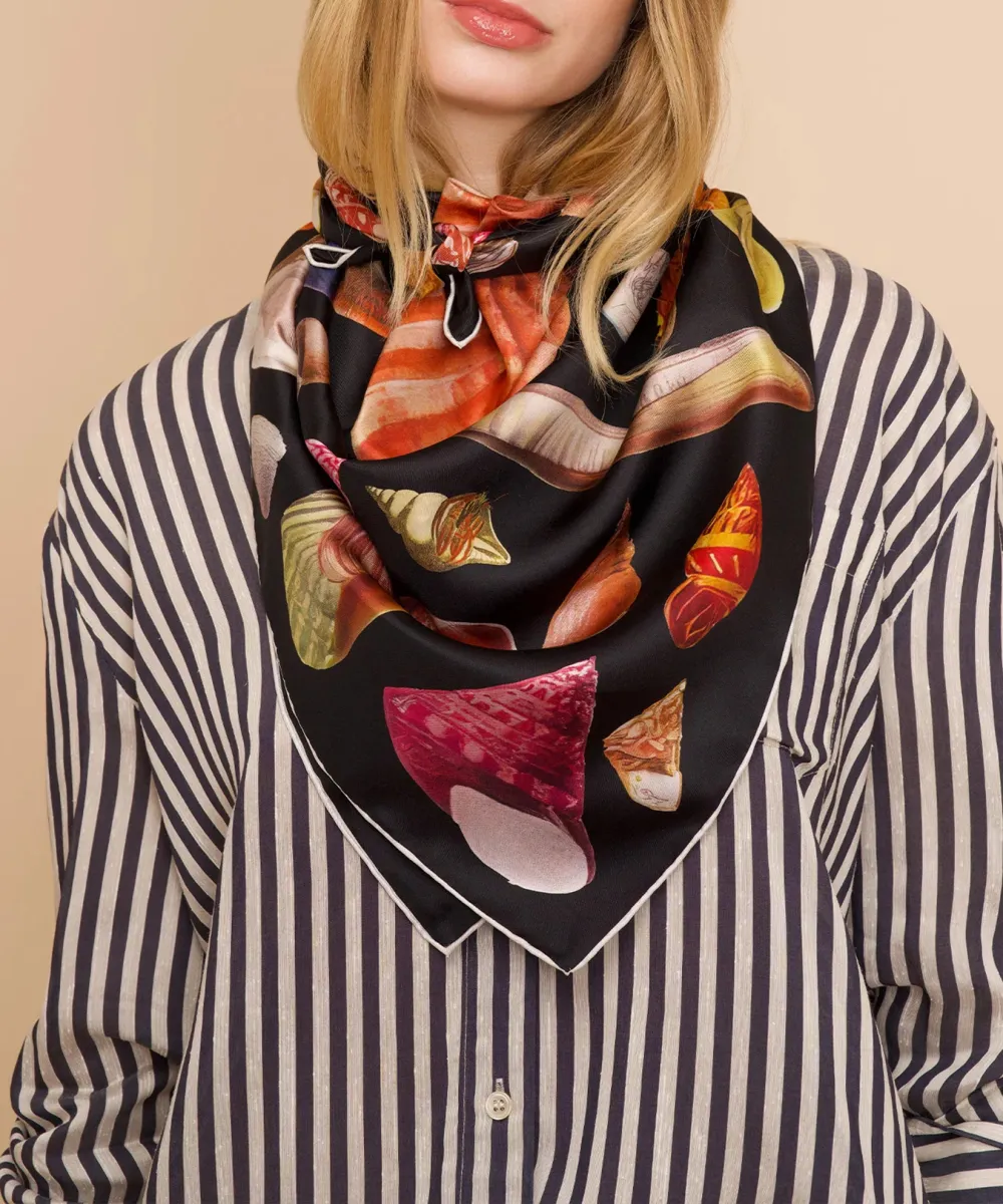 Sea Treasures Casual Style Silk Square Scarf