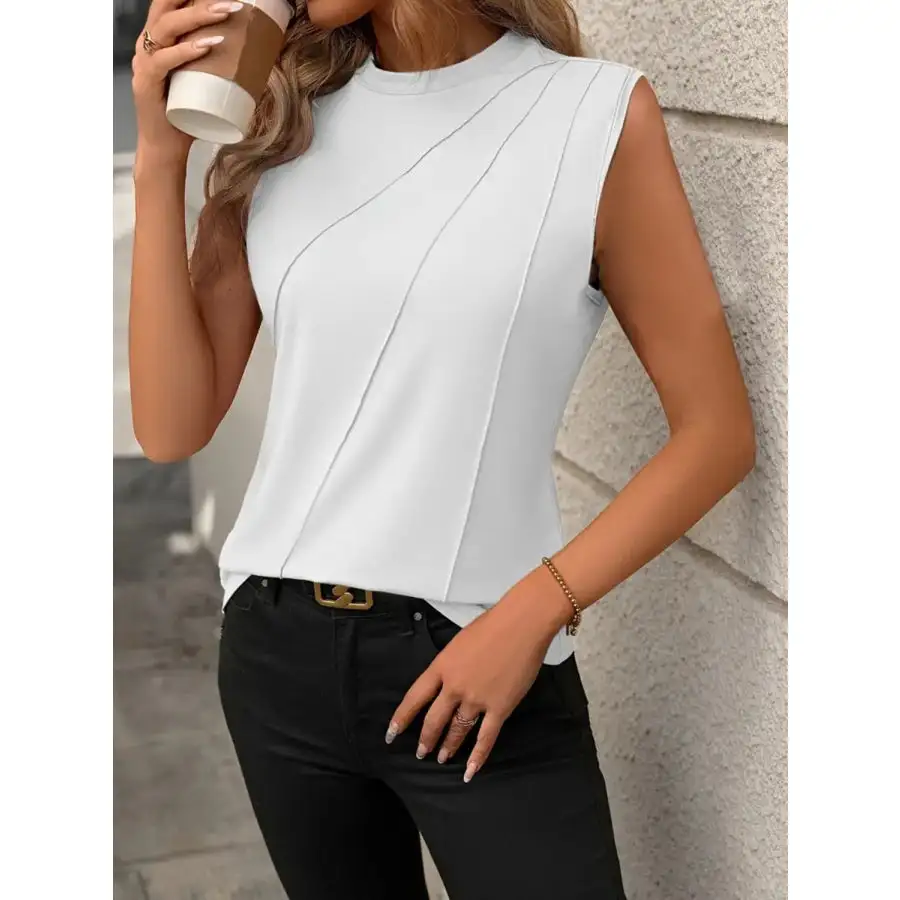Round Neck Sleeveless Tank Top