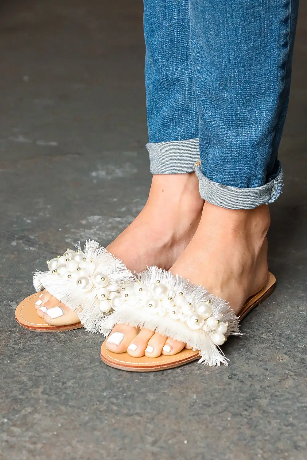 Linen Fray Sandals