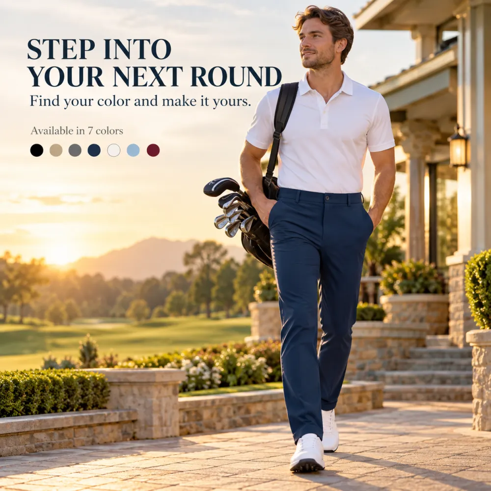 Men's Golf Pants with Zipper Pockets, 30