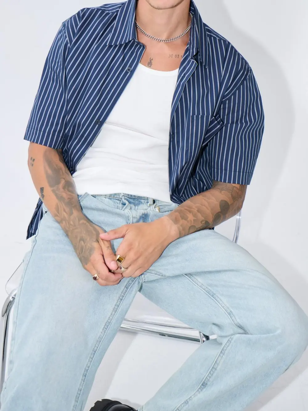 Casual Soft And Comfortable Navy Shirt