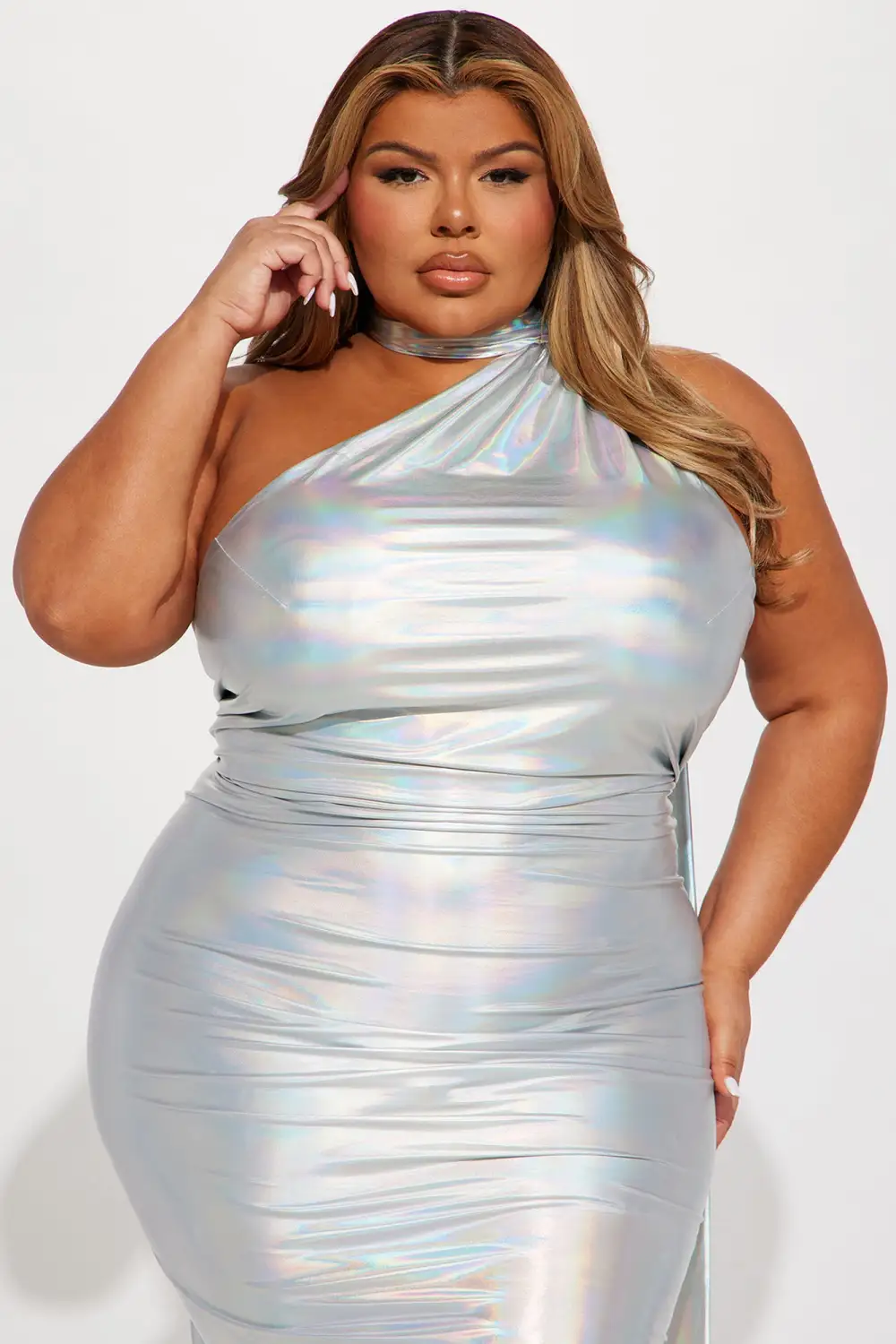 Wrap It Up Metallic Maxi Dress - Silver