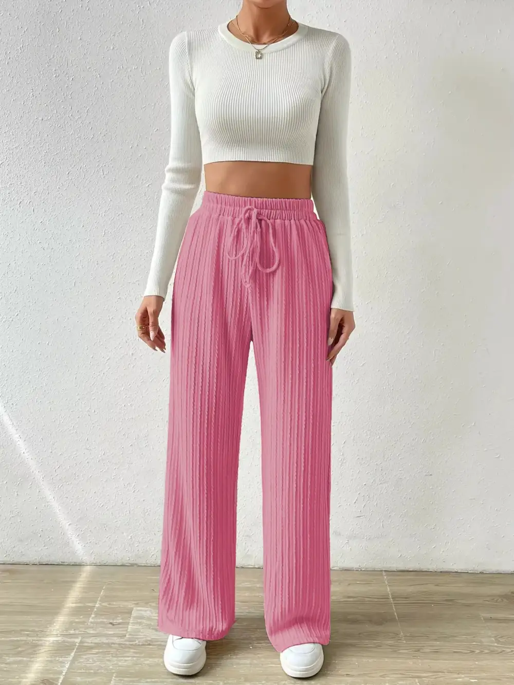Weekend Drawstring Wide Leg Pants