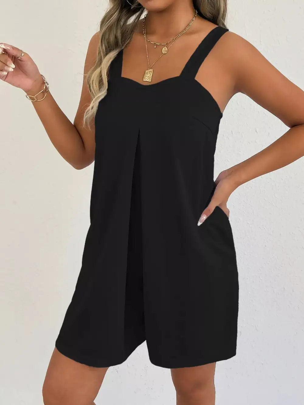 Pocket Sleeveless Romper