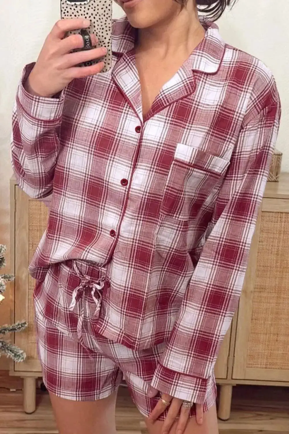 Plaid Drawstring Set