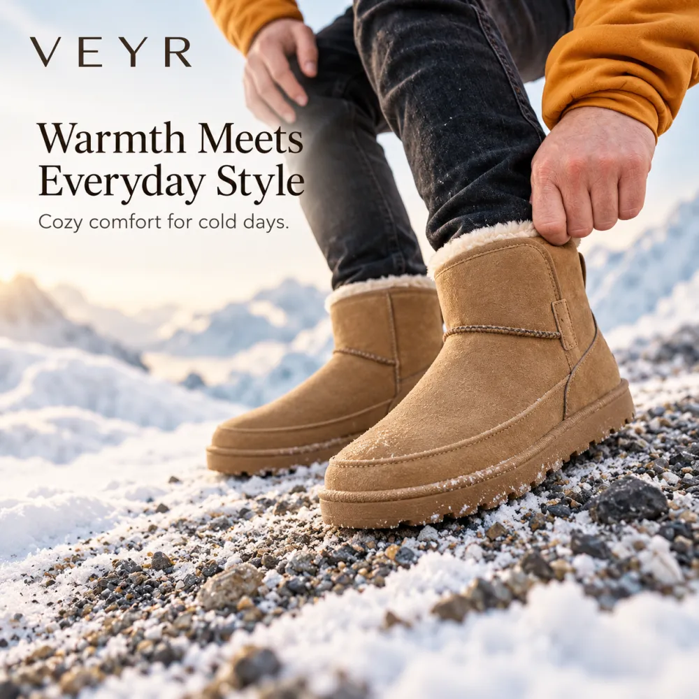 Fleece-Lined Thick Warm Boots Cotton-Padded Men's Shoes