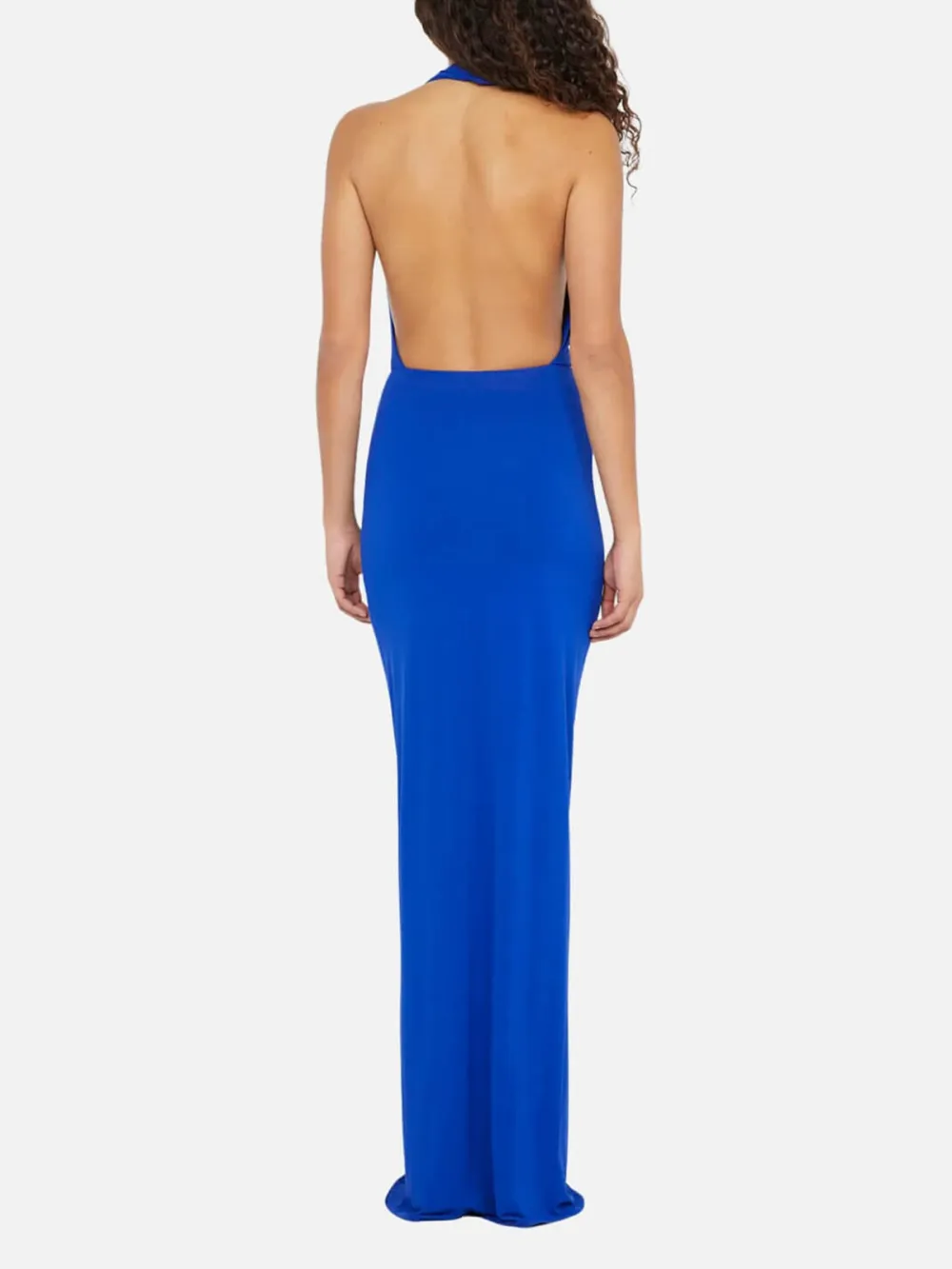 Backless Cowl Neck Maxi Dress