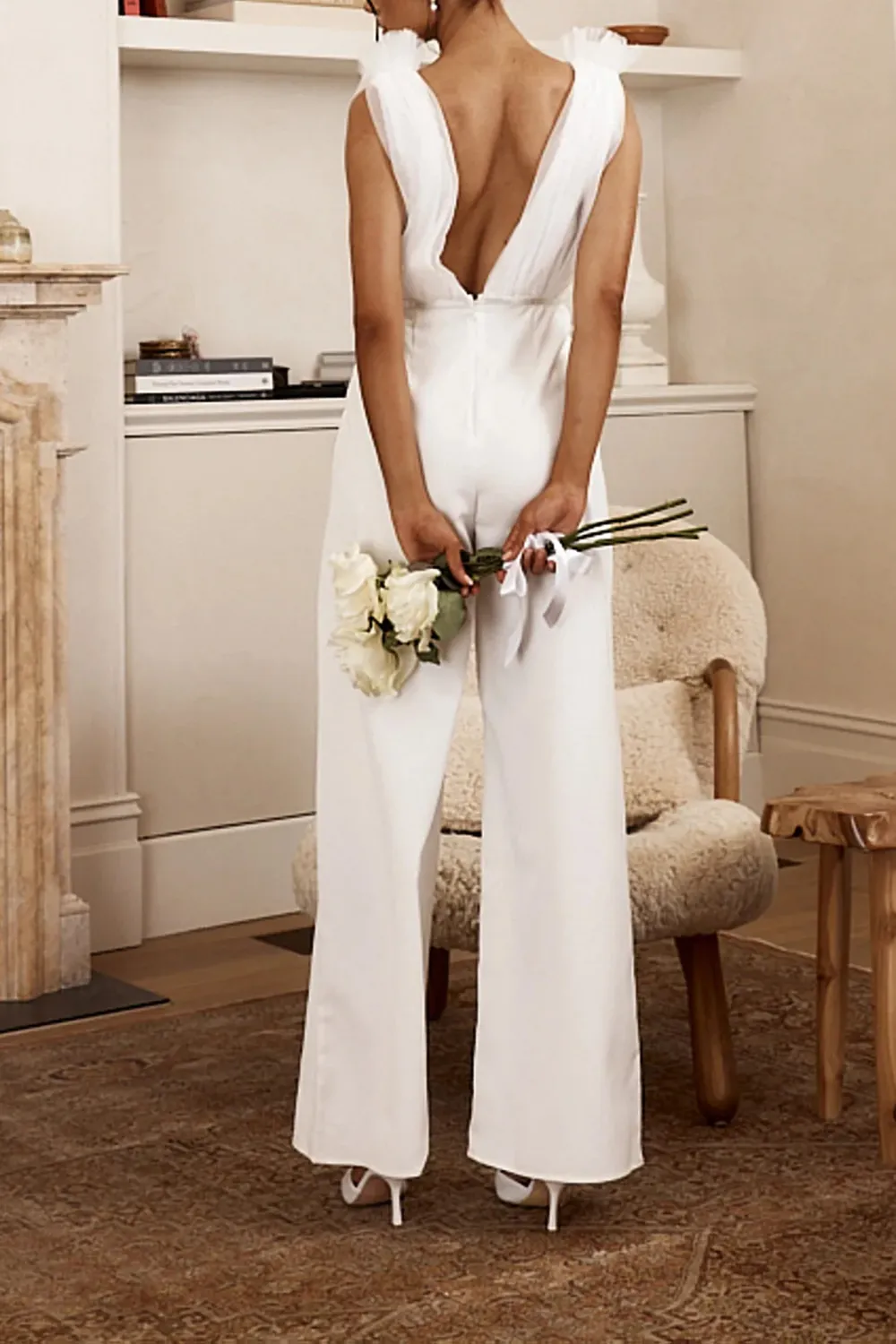 Elegant And Intellectual V-Neck Sleeveless Jumpsuit