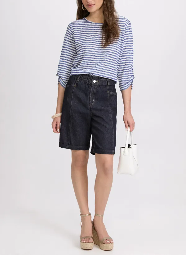 Casual Chiffon Top With Striped Print