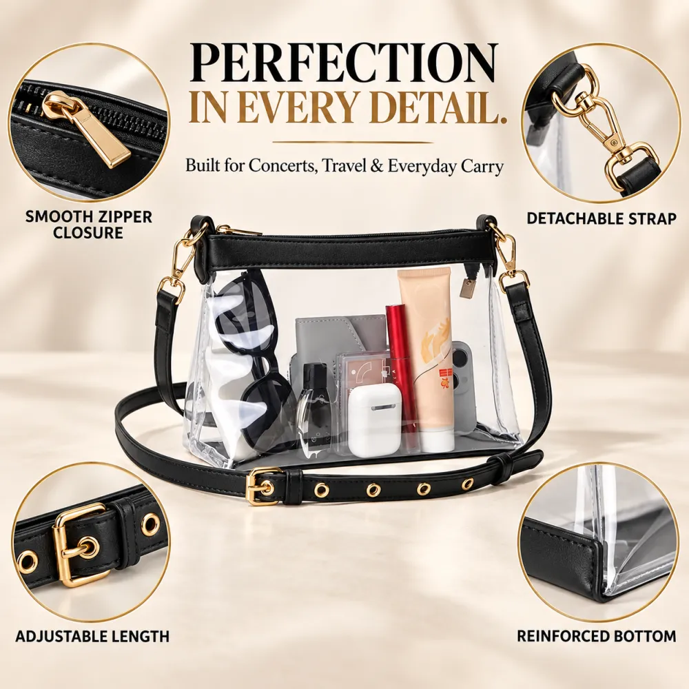 PVC transparent bag, European and American cross-border simple small square bag