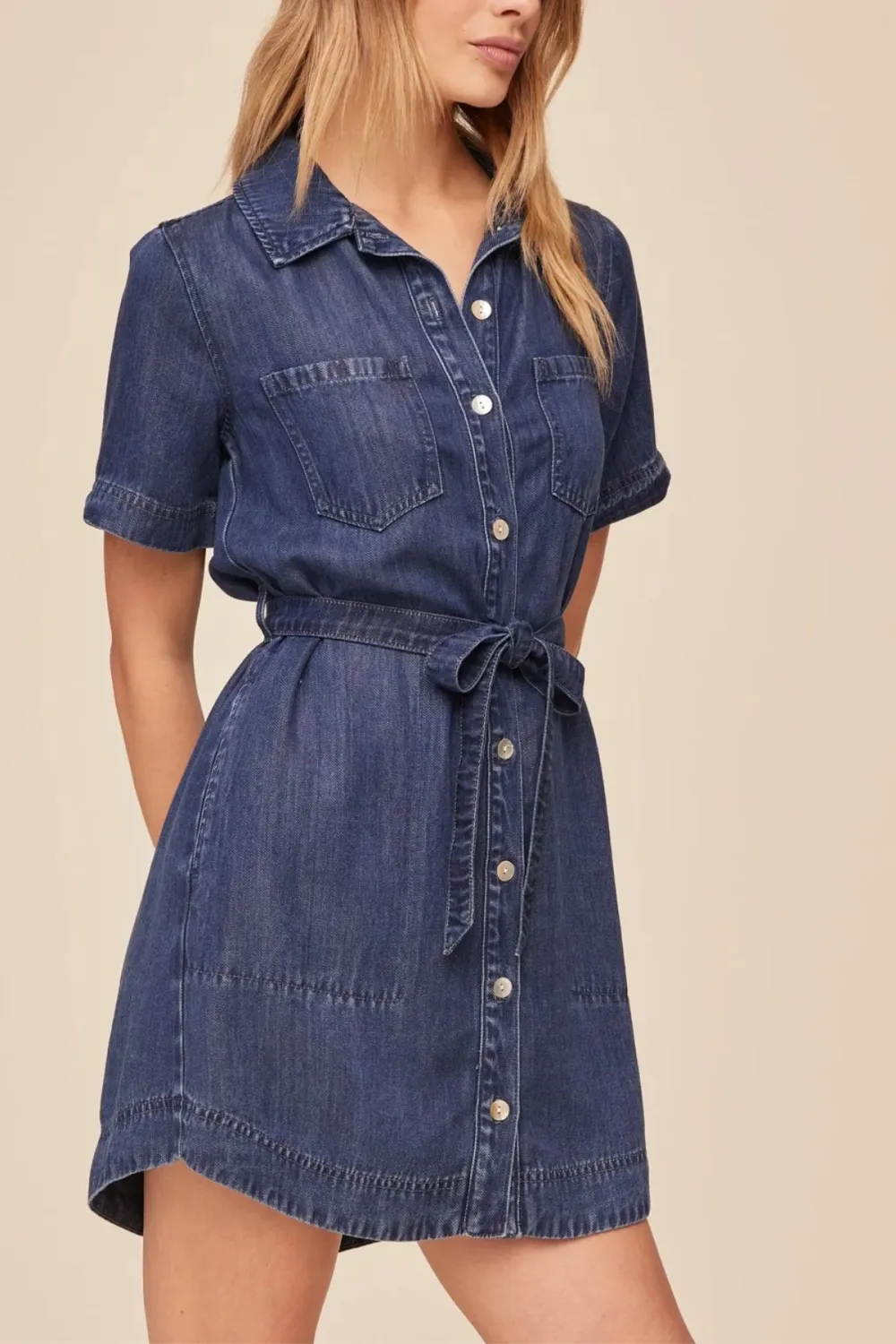 Short Sleeve Shirt Dress Utility Midi Dress