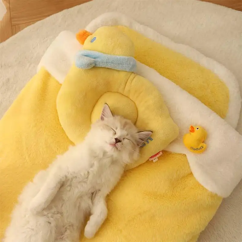 Adorable Yellow Duck Pet Sleeping Bag Cat Mat