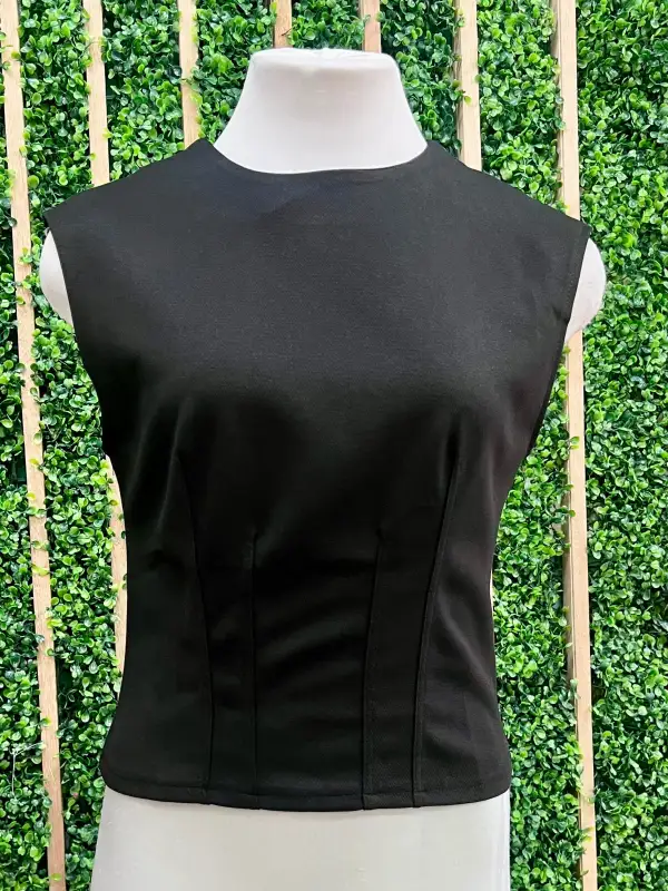 Round Neck Fitted Top