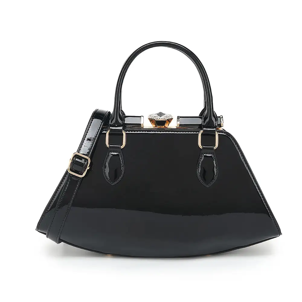 Easygoing Patent Leather Satchel Bag
