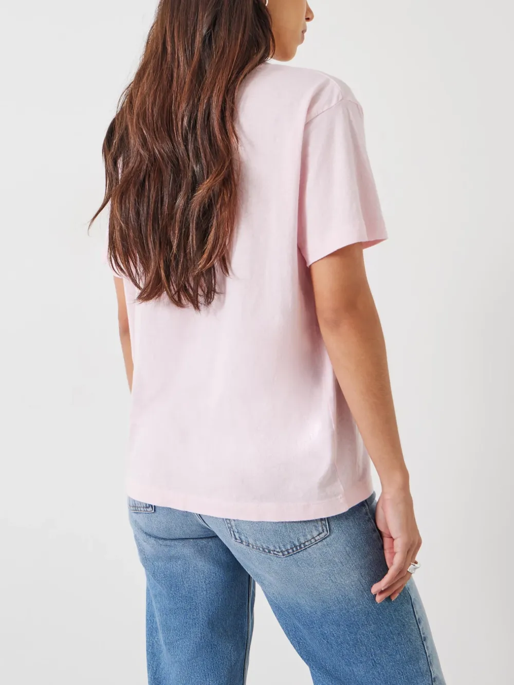 Plain Deep V-Neck Linen Blend T-Shirt