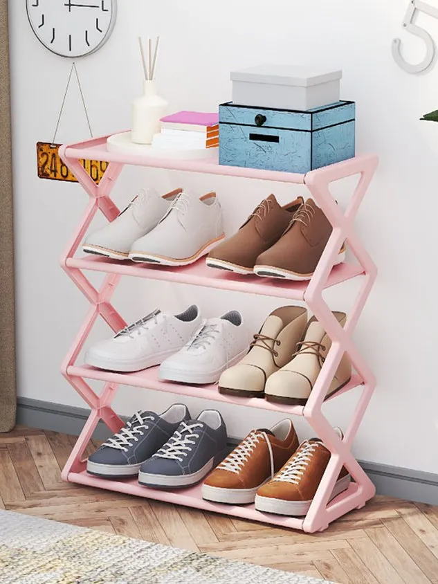 X-Shaped Fabric Dustproof Shoe Rack