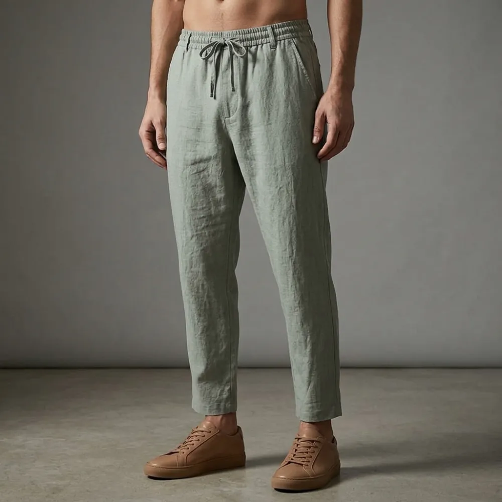 Men's Linen Blend Casual Trousers