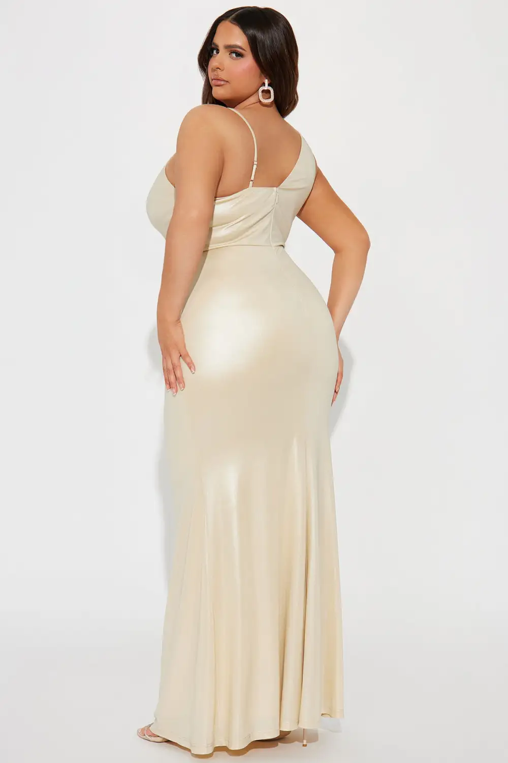 Made For You Metallic Maxi Dress - Silver