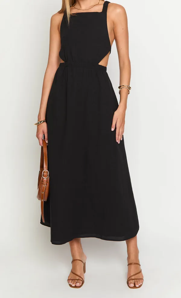 Backless Flowy Midi Dress
