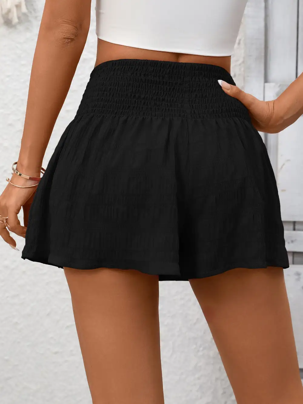 Smocked Waist Short Shorts