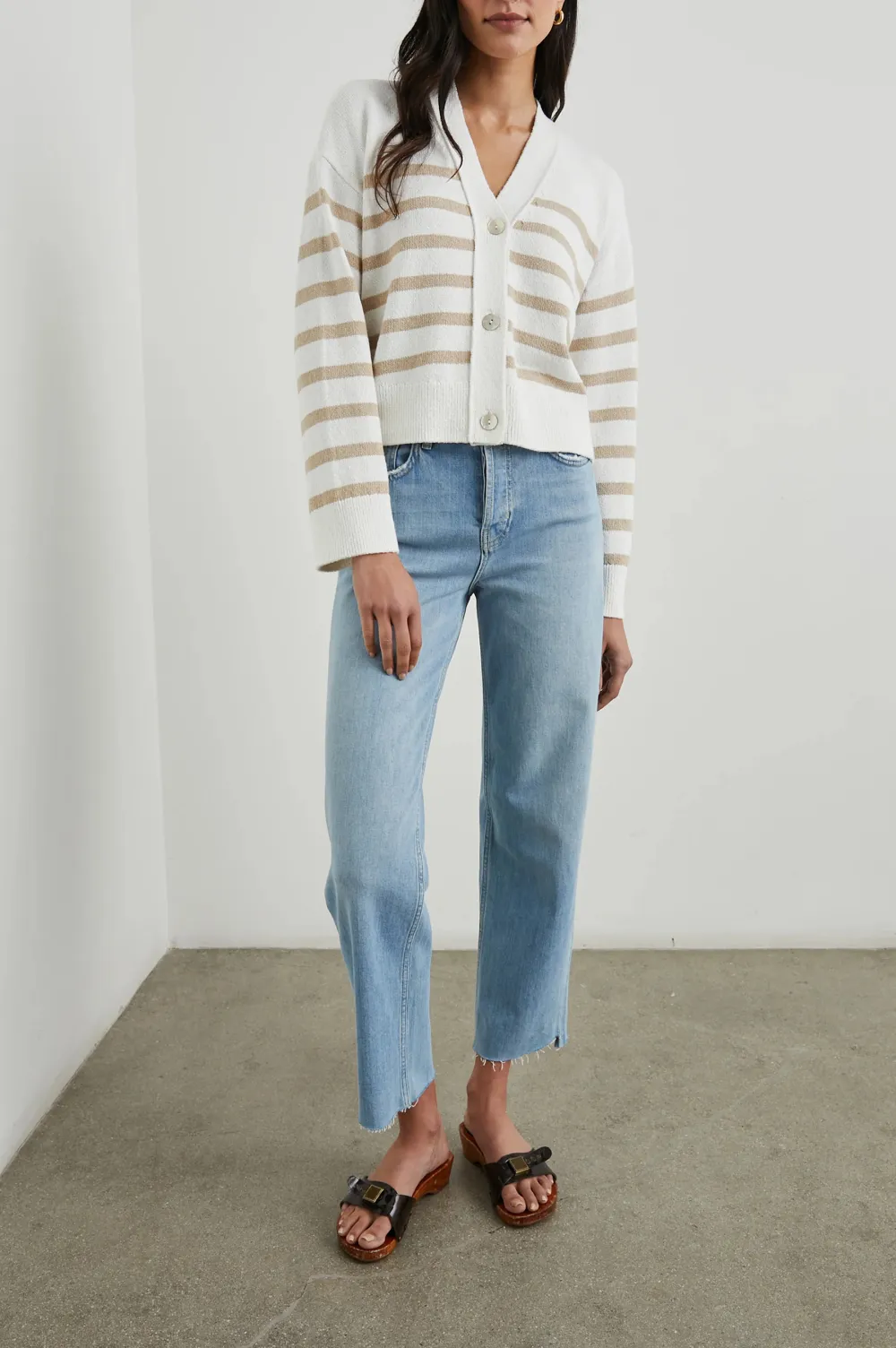 V-Neck Solid-Color Plush Warm Cardigan